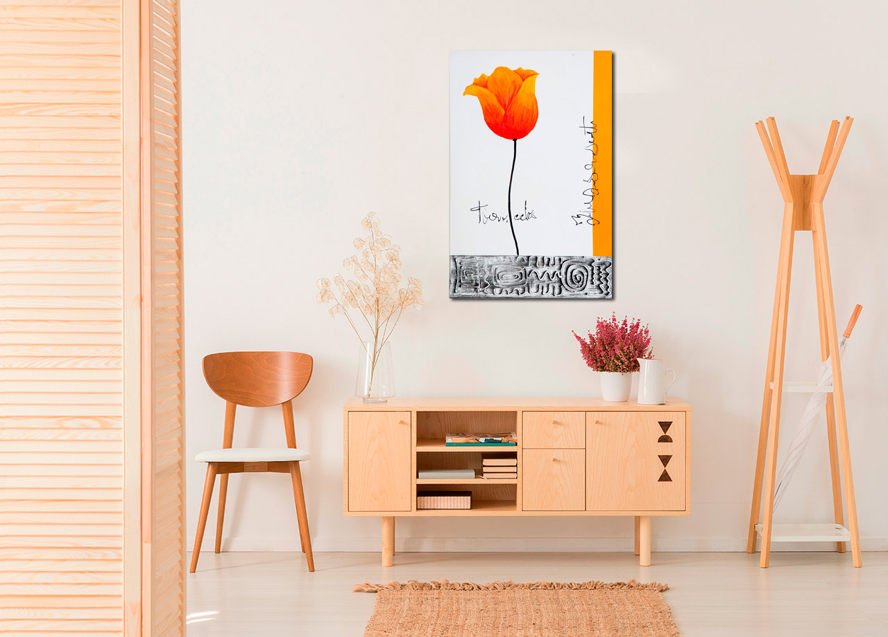 Pintura de flor de laranjeira