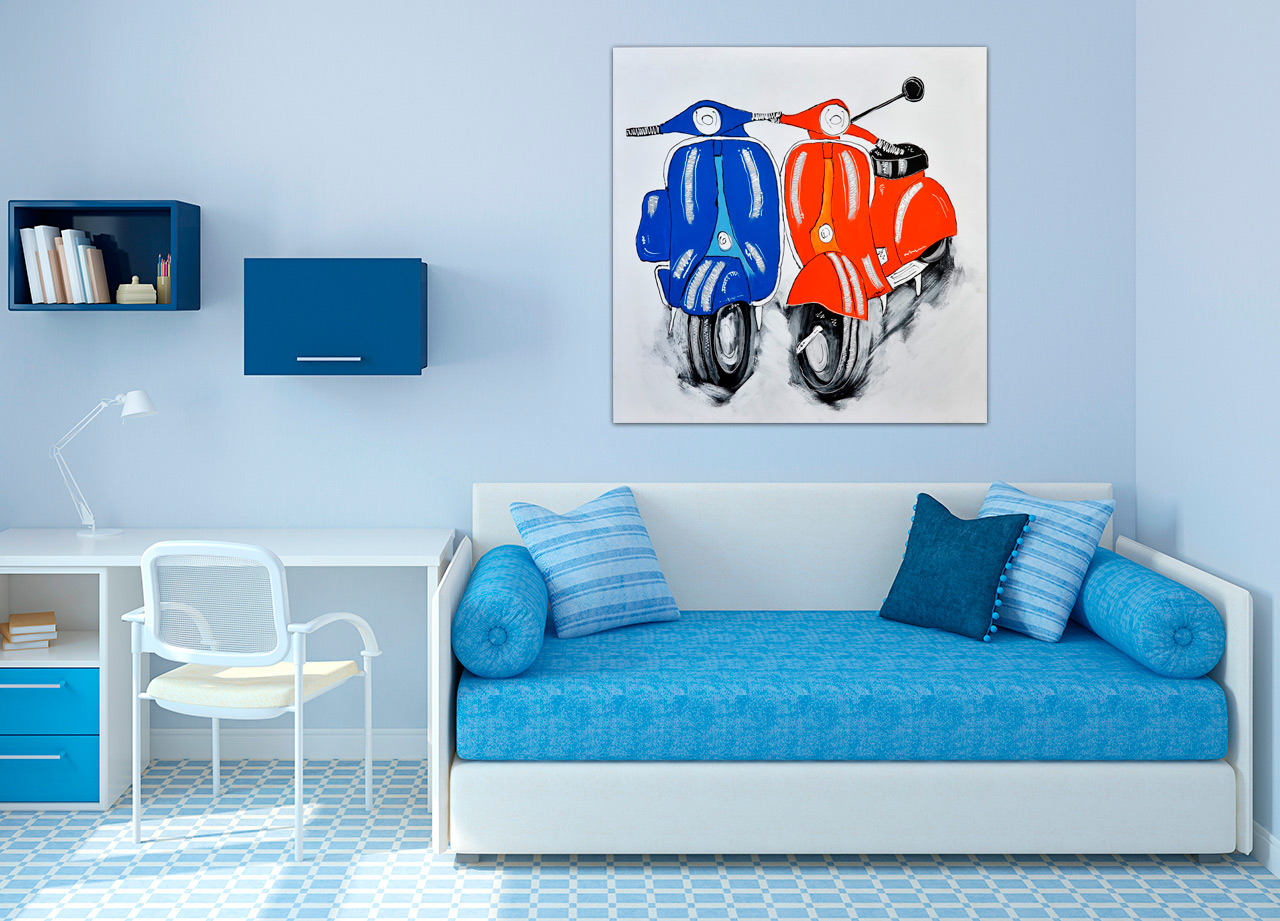 Pintura de casal de motocicleta