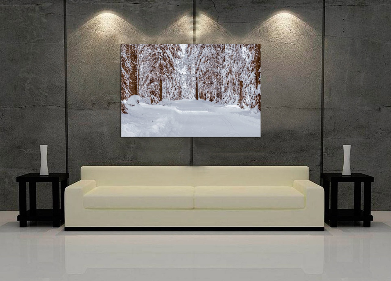 Pintura de paisagem com neve