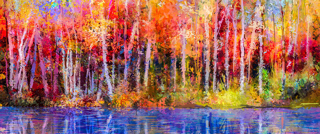 Pintura de paisagem colorida