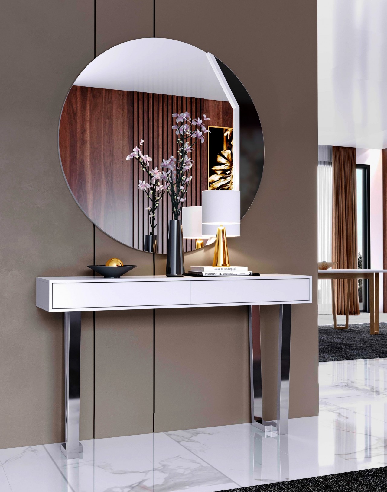 Uma consola moderna e versátil para qualquer ambiente. O espelho Luca Simple é o acessório ideal para dar um toque de estilo à sua casa.