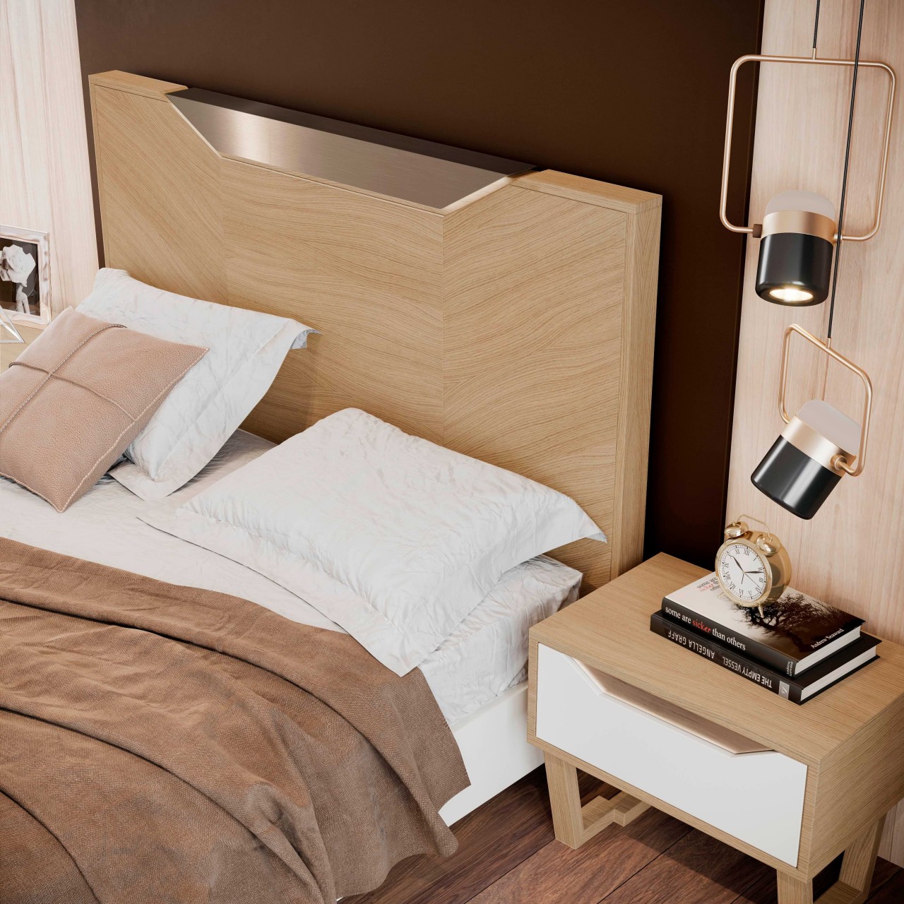 O quarto de casal Luca é a combinação perfeita entre charme e sofisticação. Invista numa decoração moderna e aconchegante com esta cama de casal.