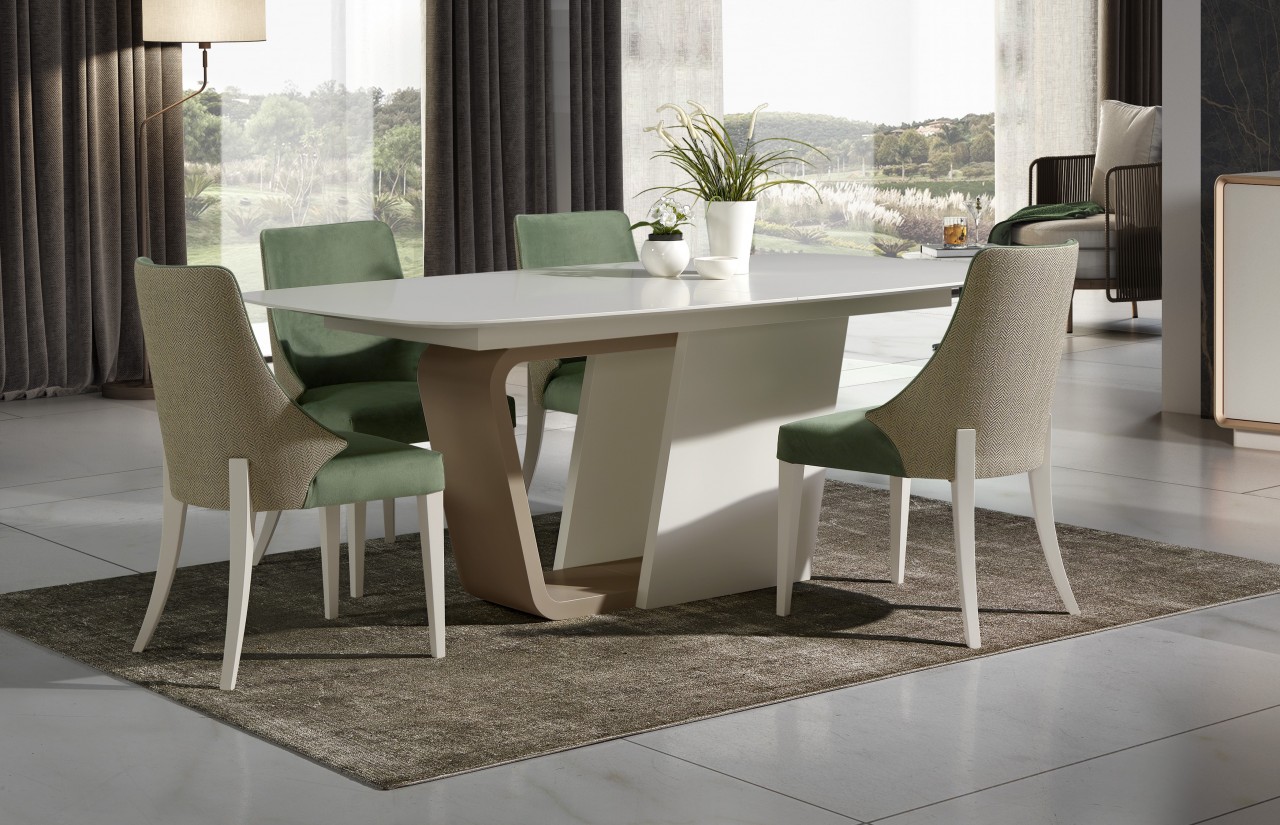 A mesa de jantar Musa é o lugar perfeito para reunir a família. Seu design moderno e elegante combina perfeitamente com qualquer estilo de decoração.