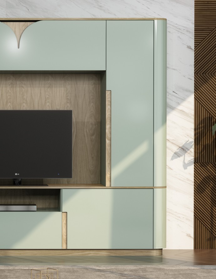 Organize o seu espaço com a estante TV Bello Água. O design moderno e elegante da estante combina com qualquer decoração, dando um toque de sofisticação à sua sala.