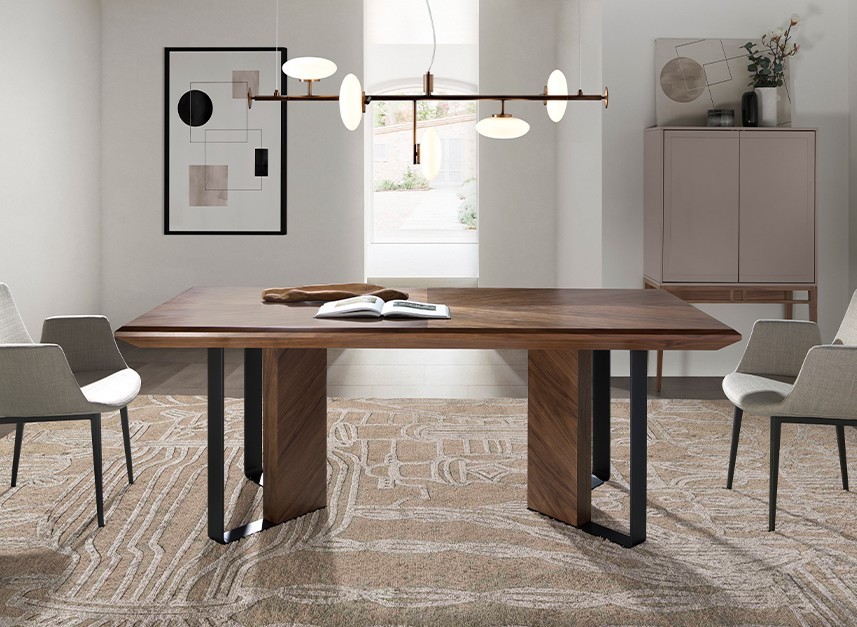 Uma mesa de jantar que une o moderno e sofisticado com a simplicidade e elegância. A mesa gula une estilo e funcionalidade.