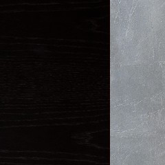 Carvalho+MDF / Cor Preto+Prata