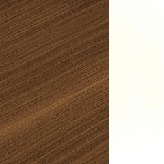Nogueira+MDF / Cor Natural+Branco Brilho