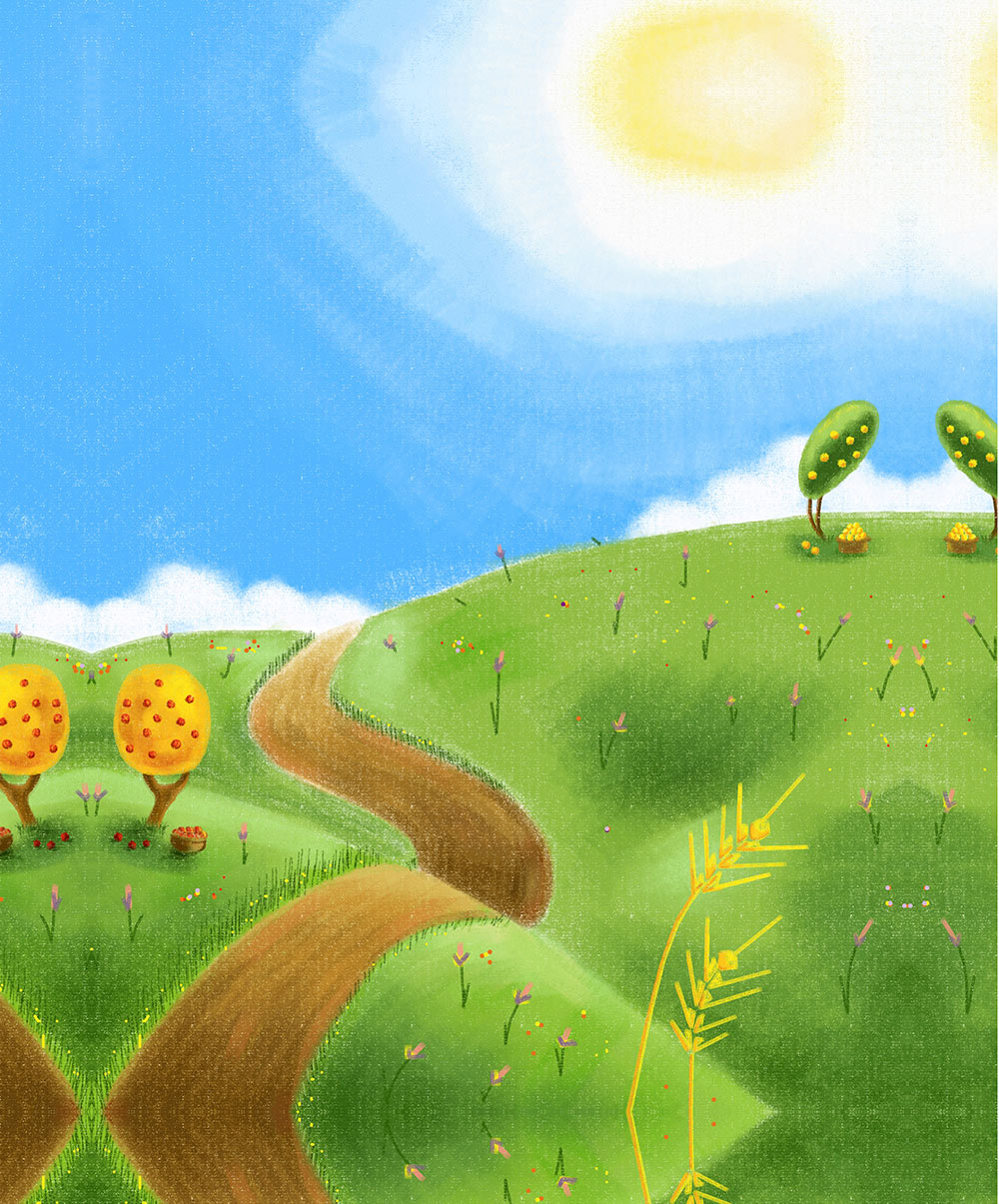 Pintura de paisagem infantil