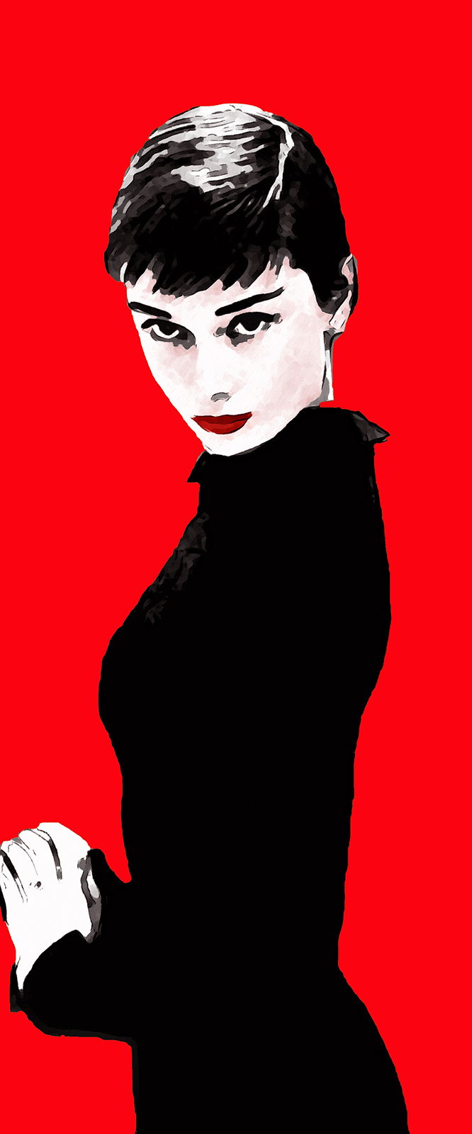 pintura vermelha da Audrey