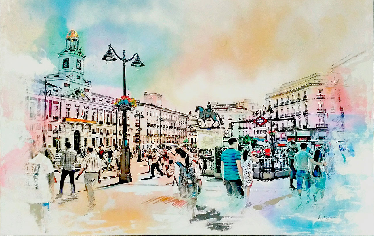 Pintura Puerta del Sol Madrid