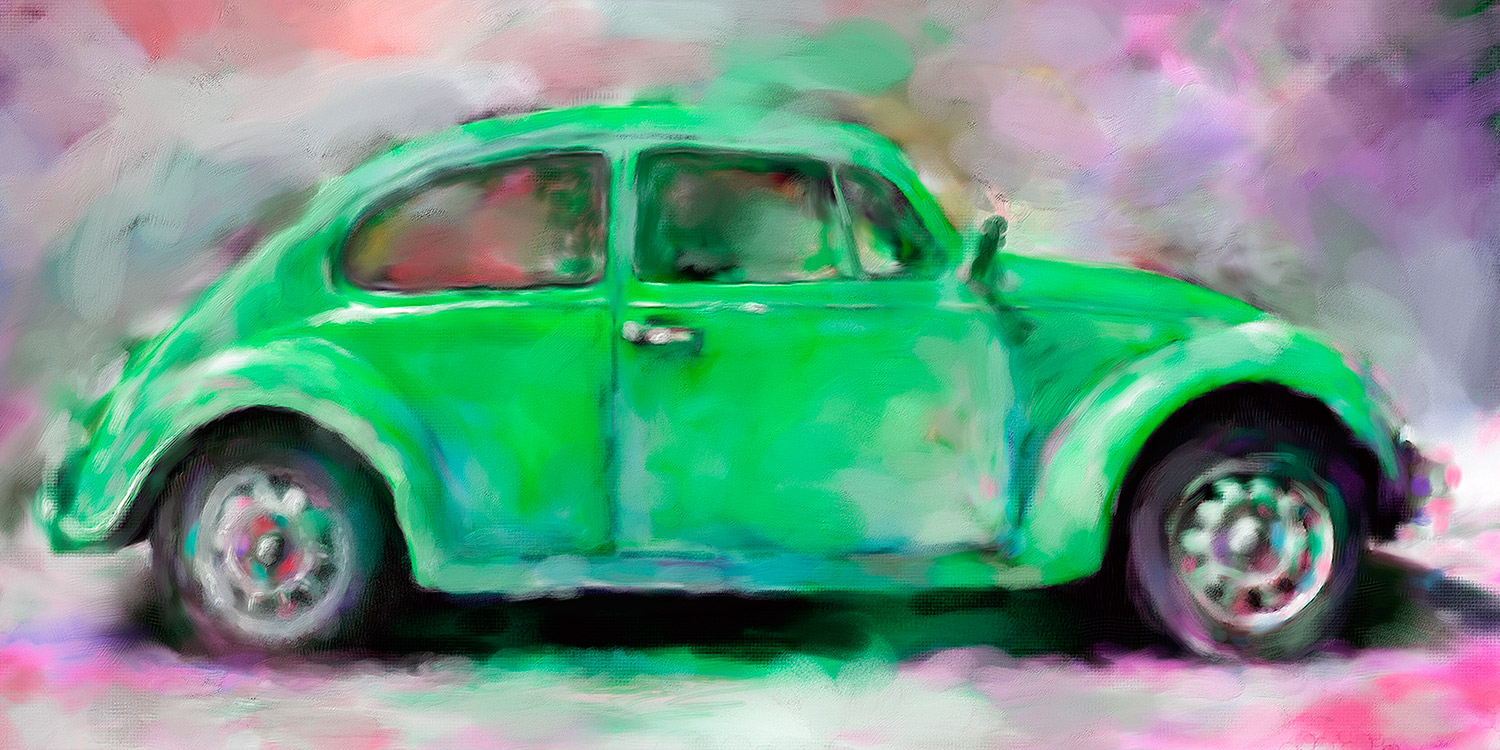 Quadro de carro besouro verde