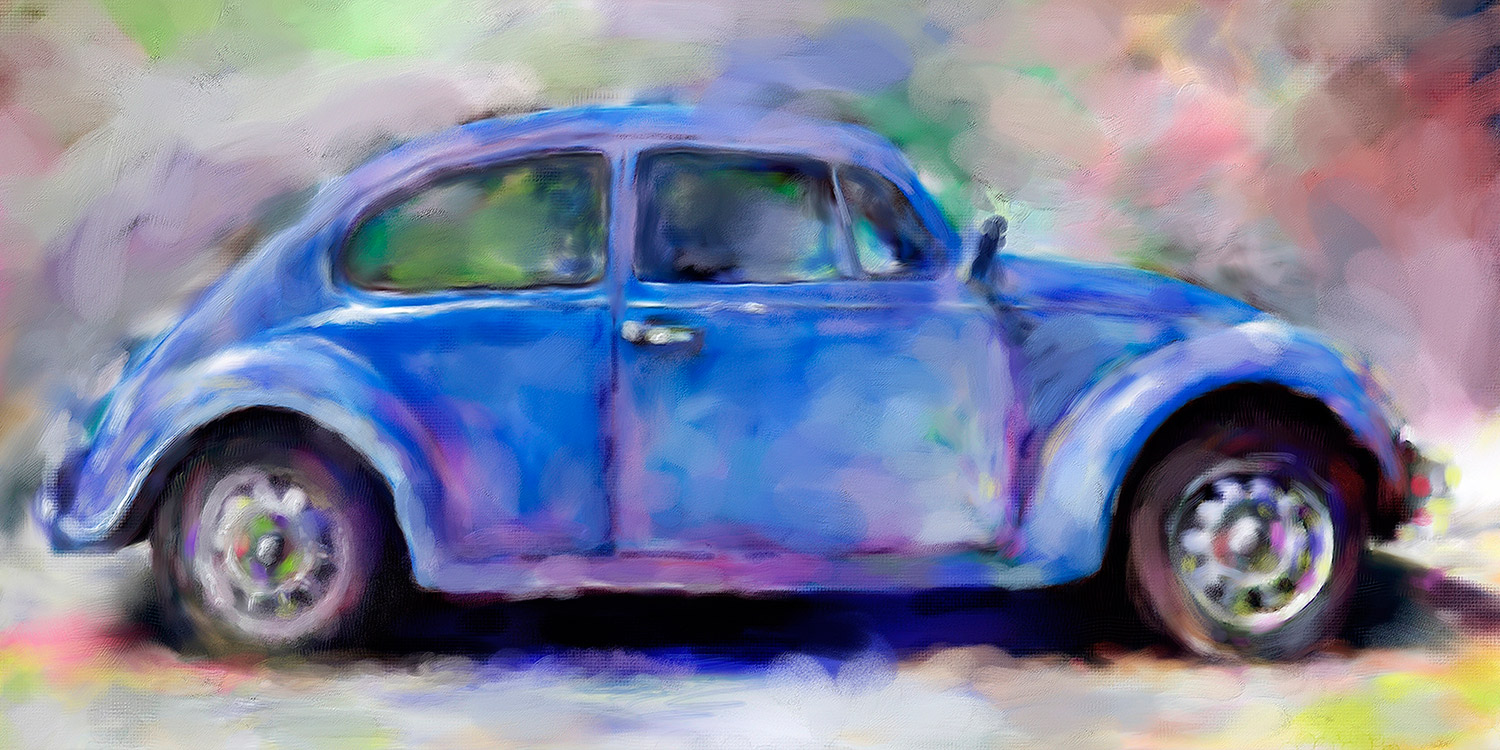 Quadro do carro besouro azul