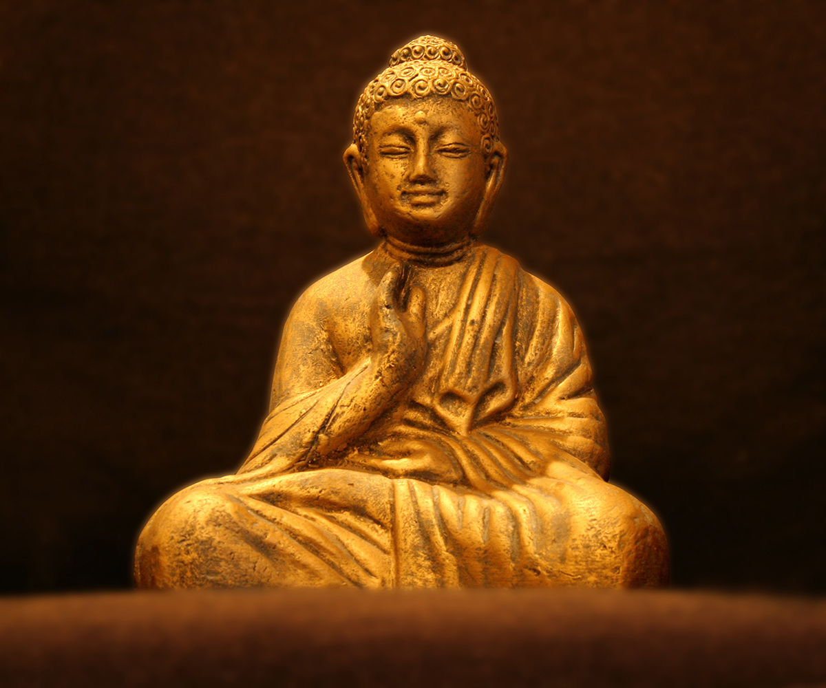 Quadro Grande Buda Dourado