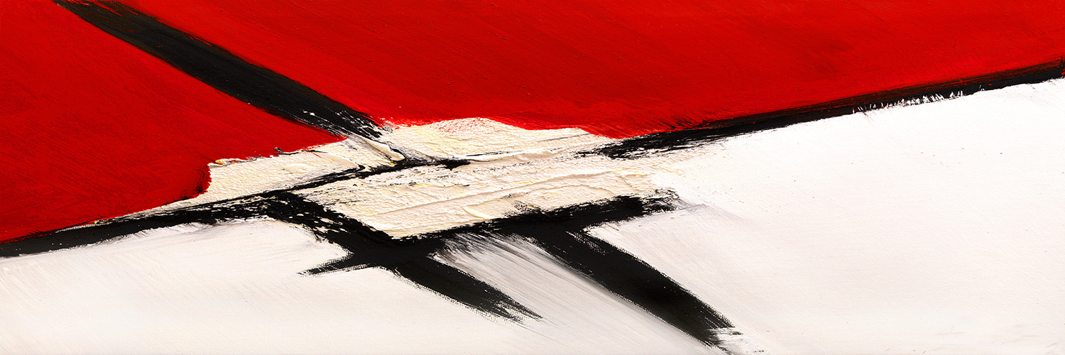 Pintura abstrata vermelha e branca