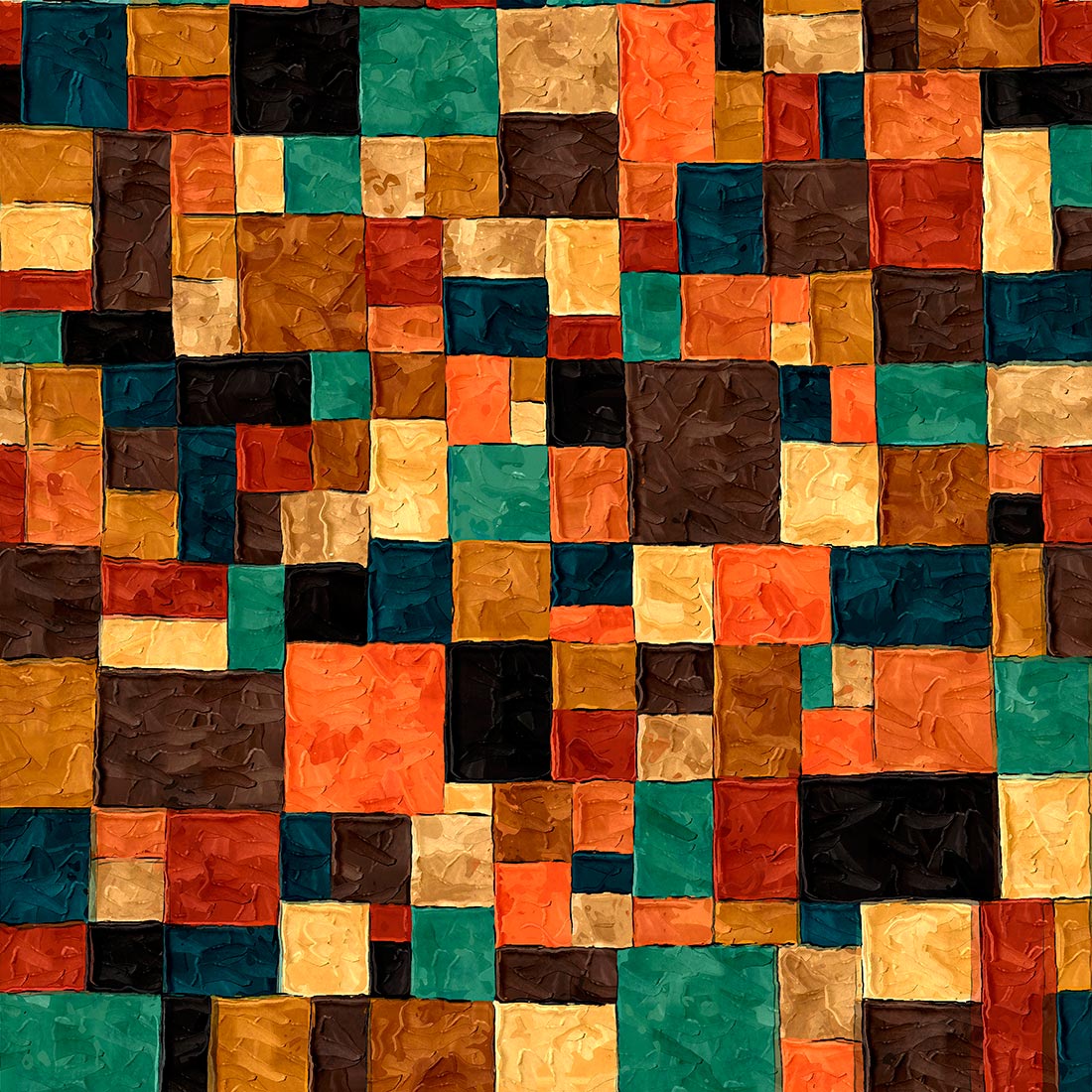 Pintura abstrata de quadrados