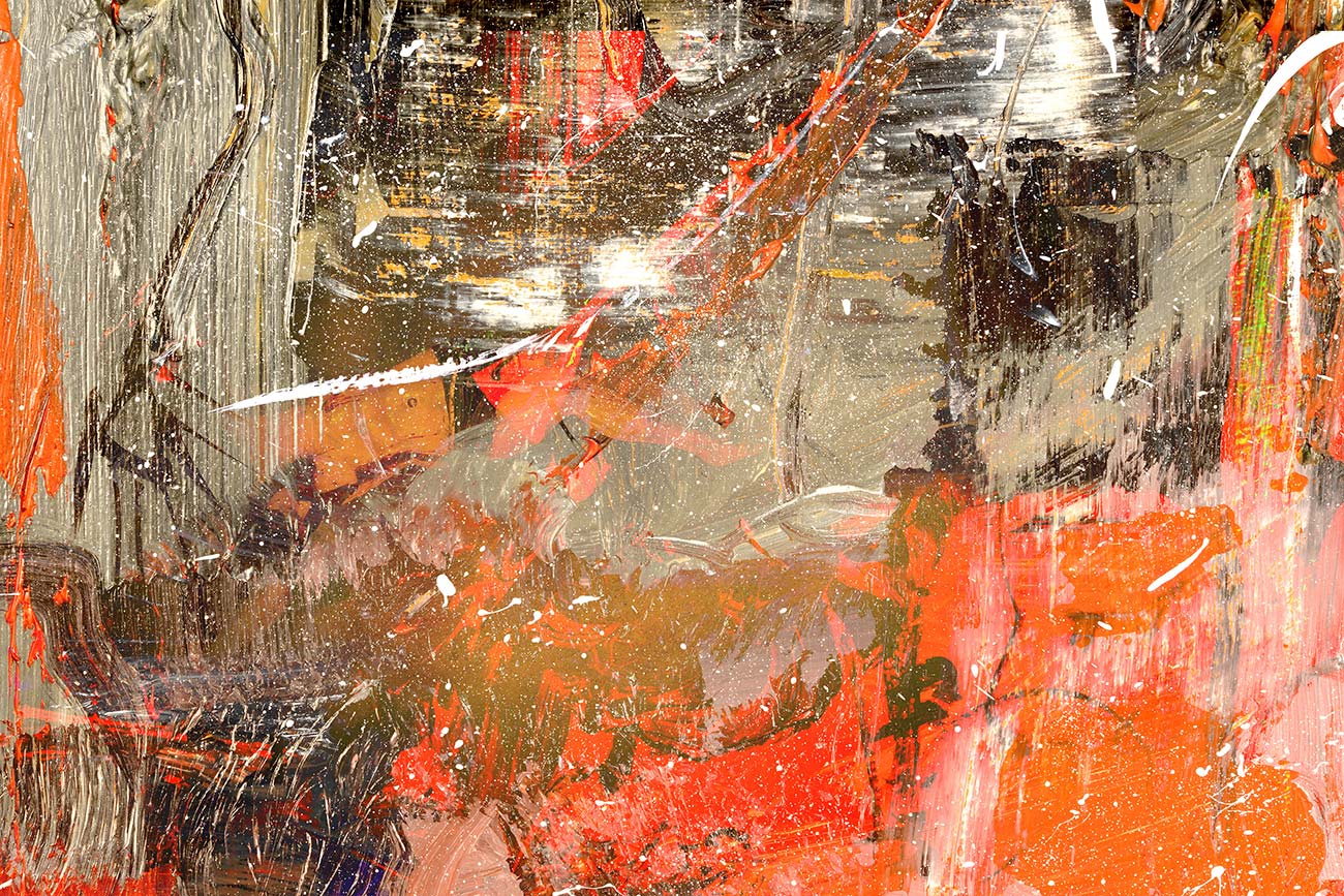Pintura abstrata cinza laranja