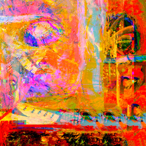 Pintura quadrada abstrata