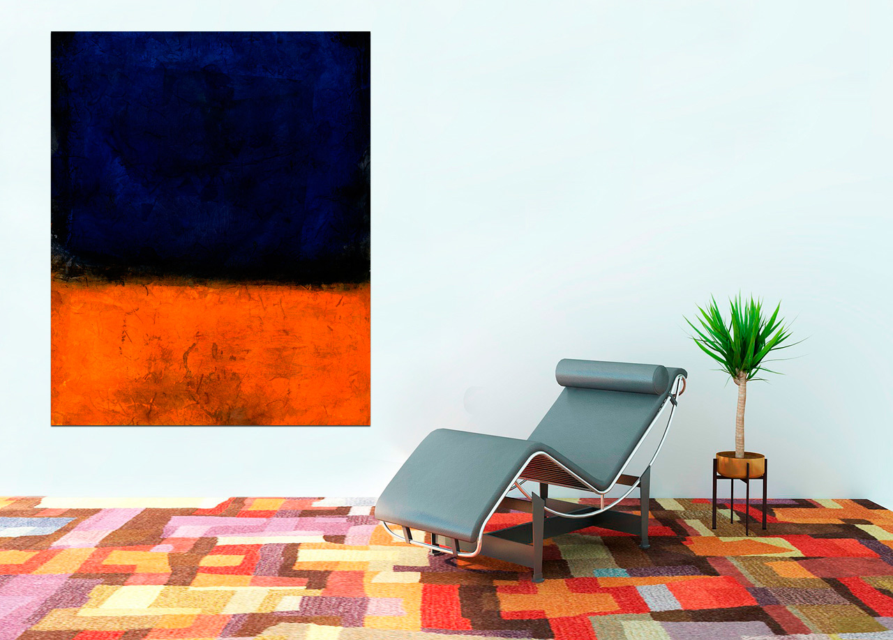 Quadro Orange and Dark Blue