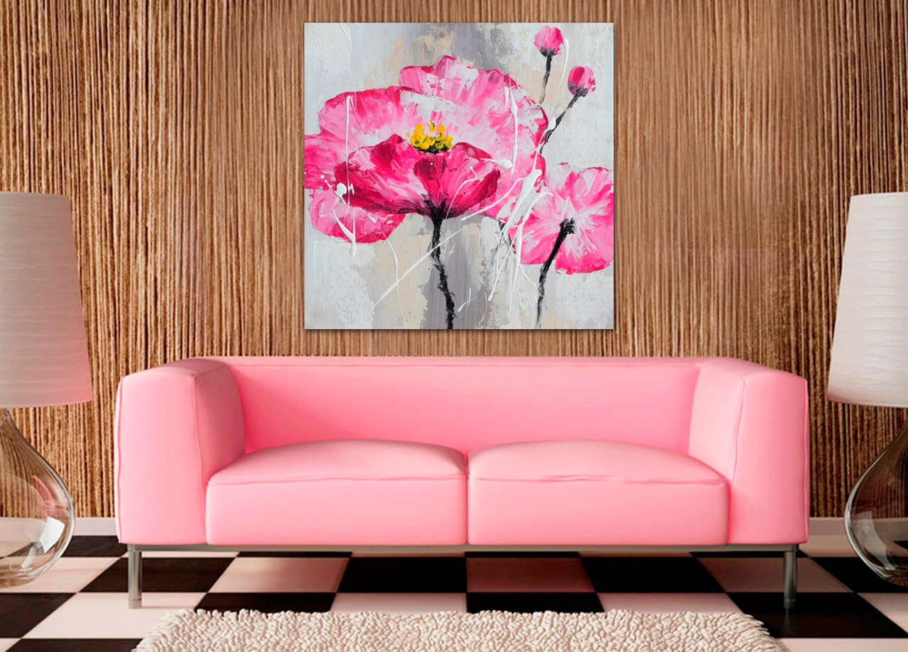 Quadro Flor Rosa Lindo 