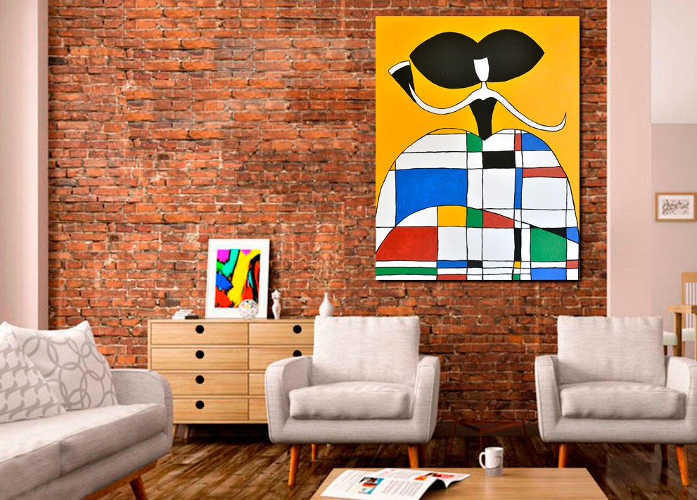 Pintura da Menina Mondrian