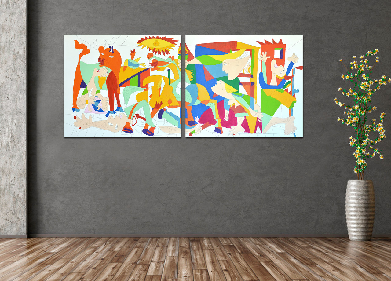 Pintura pop Diptych Guernica