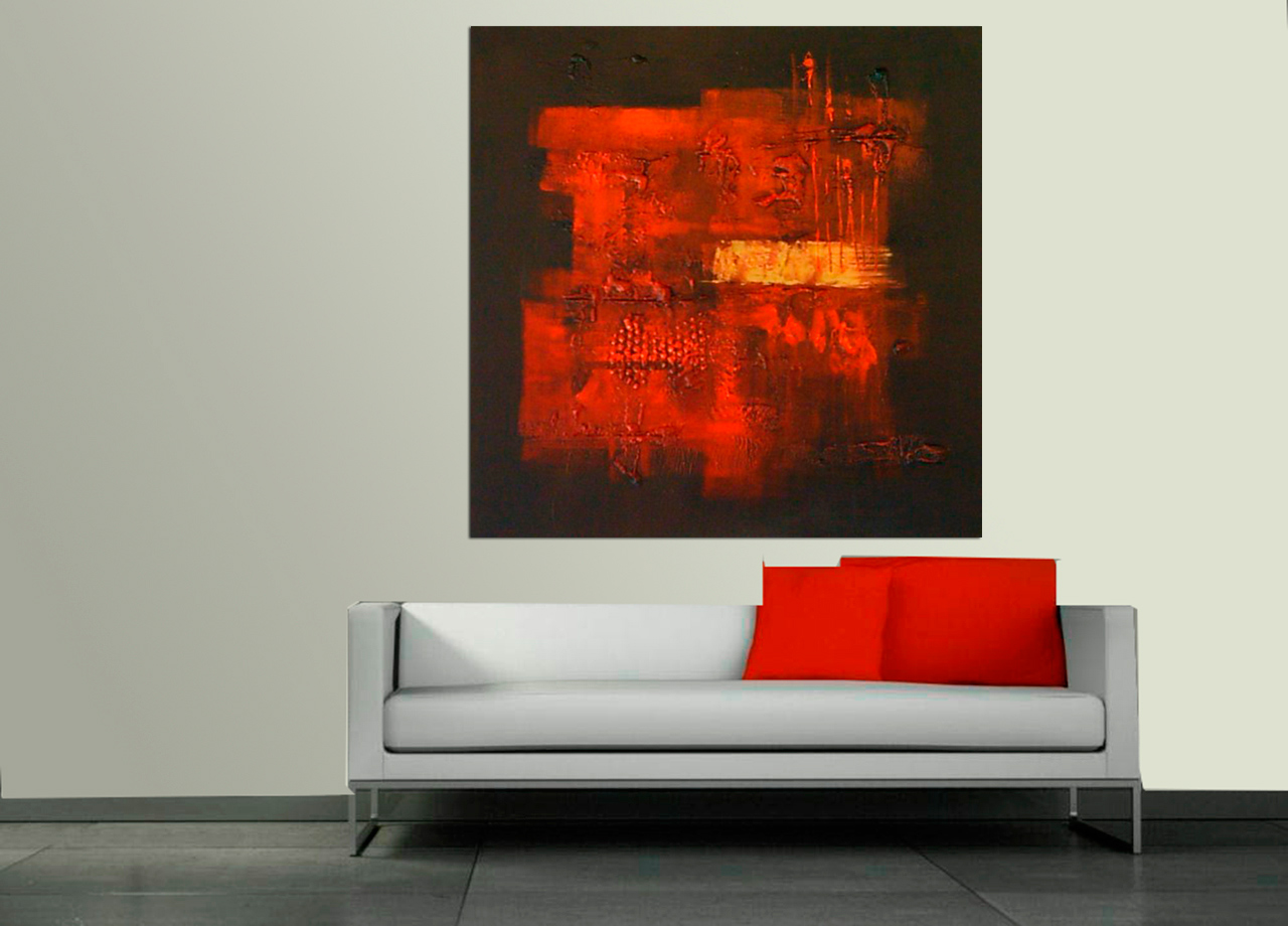Pintura abstrata vermelha