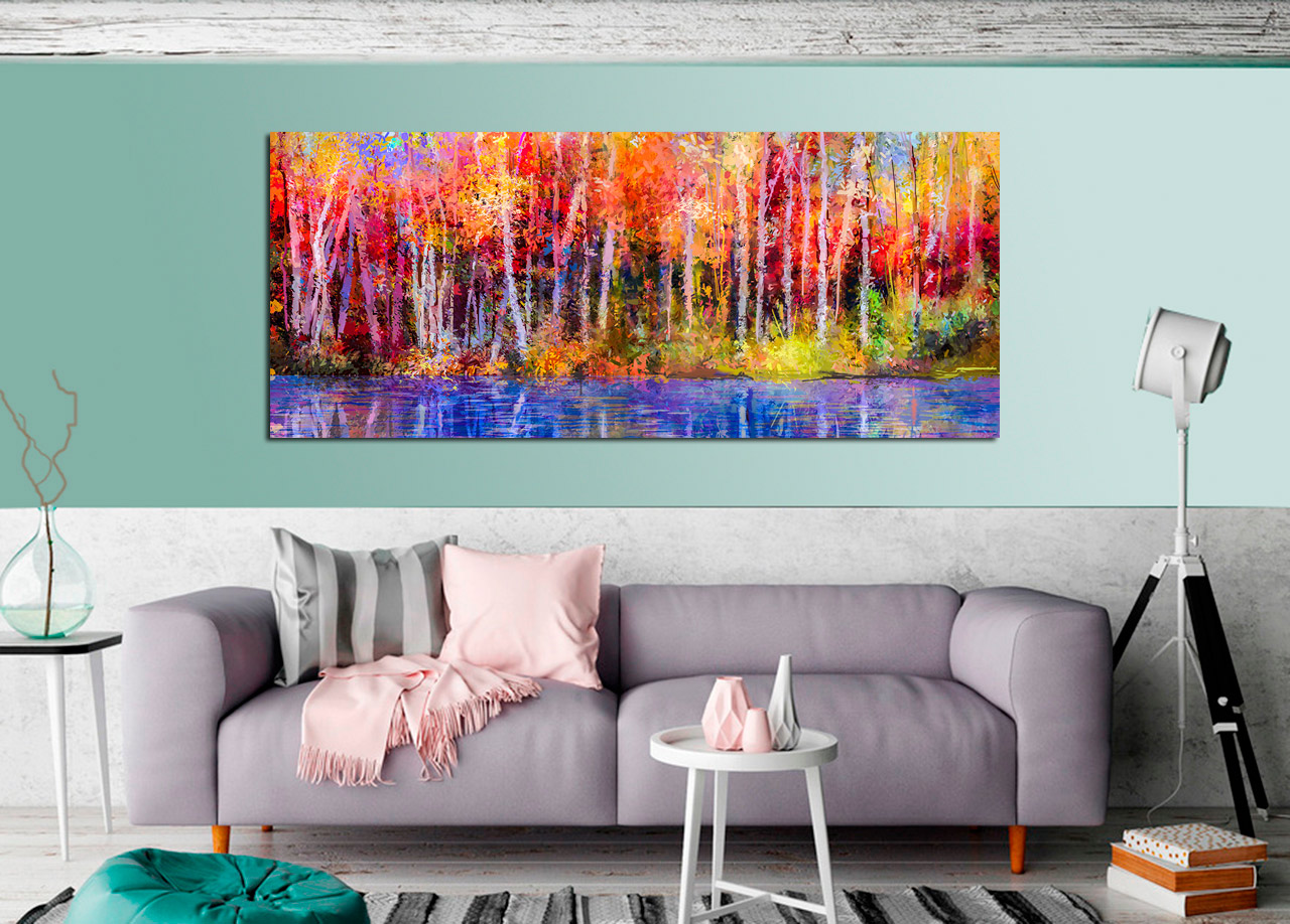 Pintura de paisagem colorida