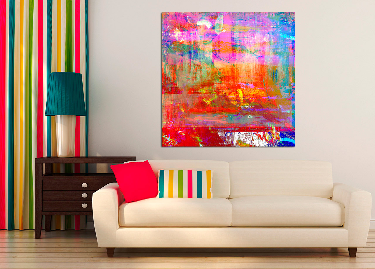 Pintura quadrada abstrata