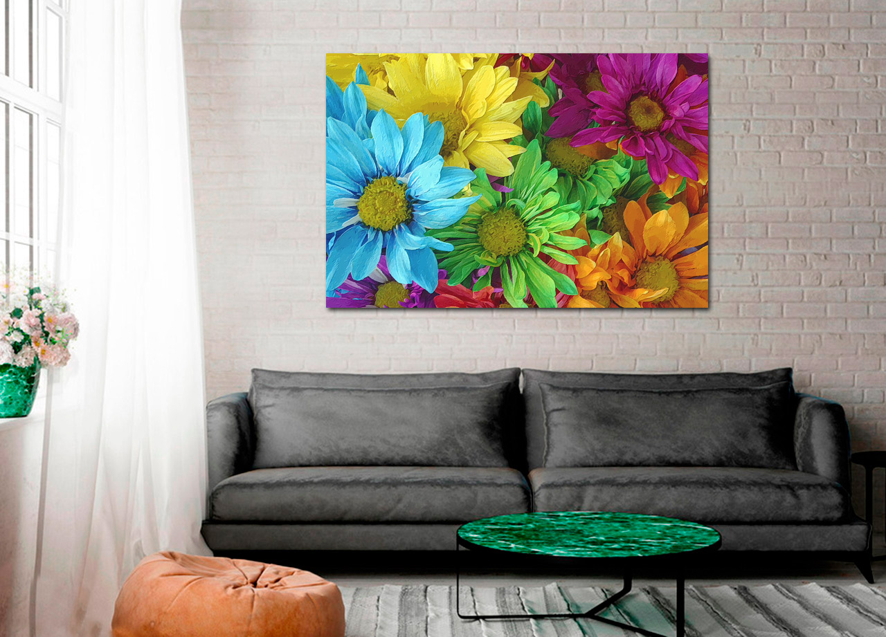 Quadro Múltiplas Flores Coloridas