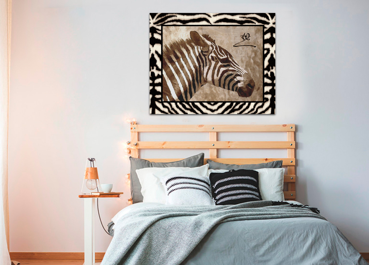 Quadro Moldura de Zebra