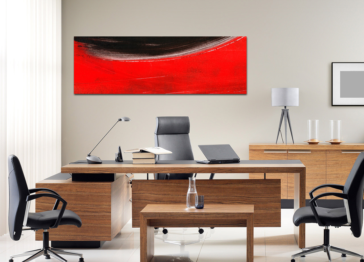 Pintura abstrata em vermelho