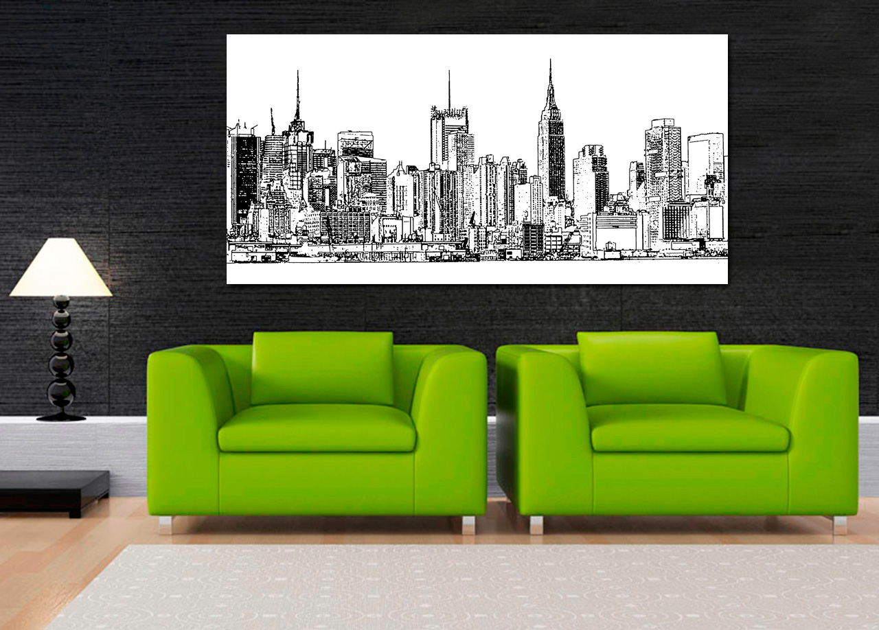 Quadro New York Desenhada 