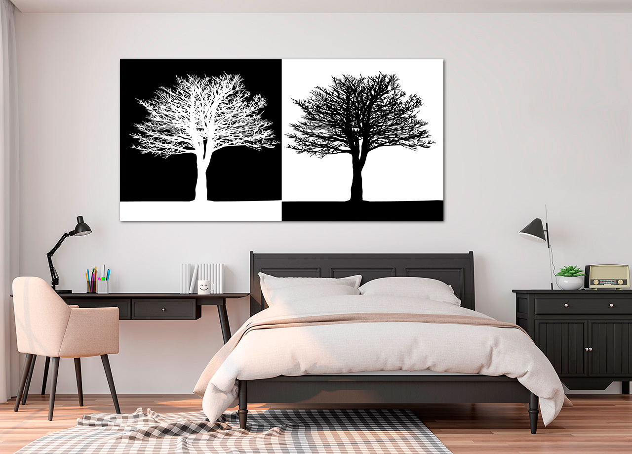 Quadro Black and White Trees