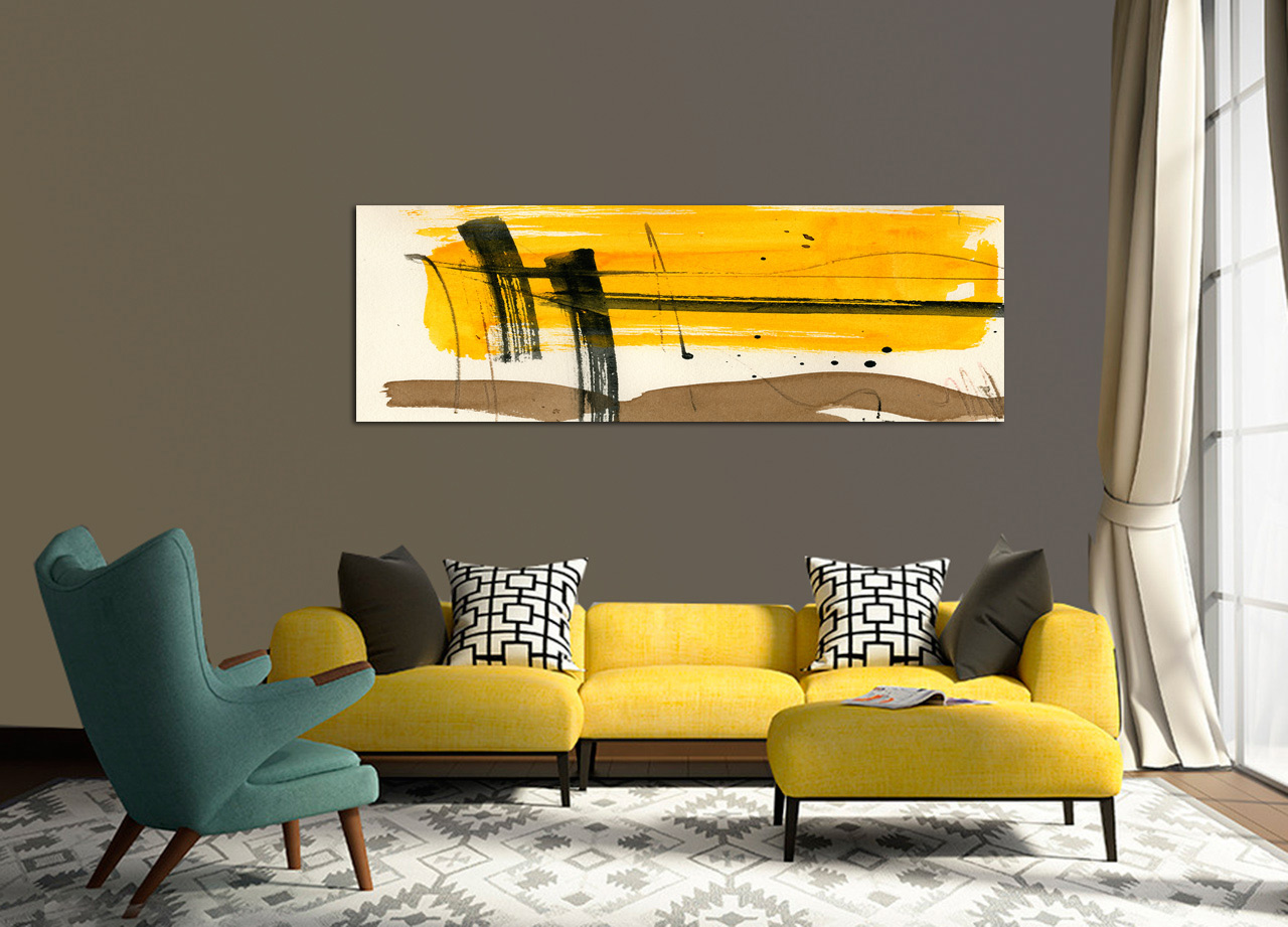 Pintura abstrata amarela