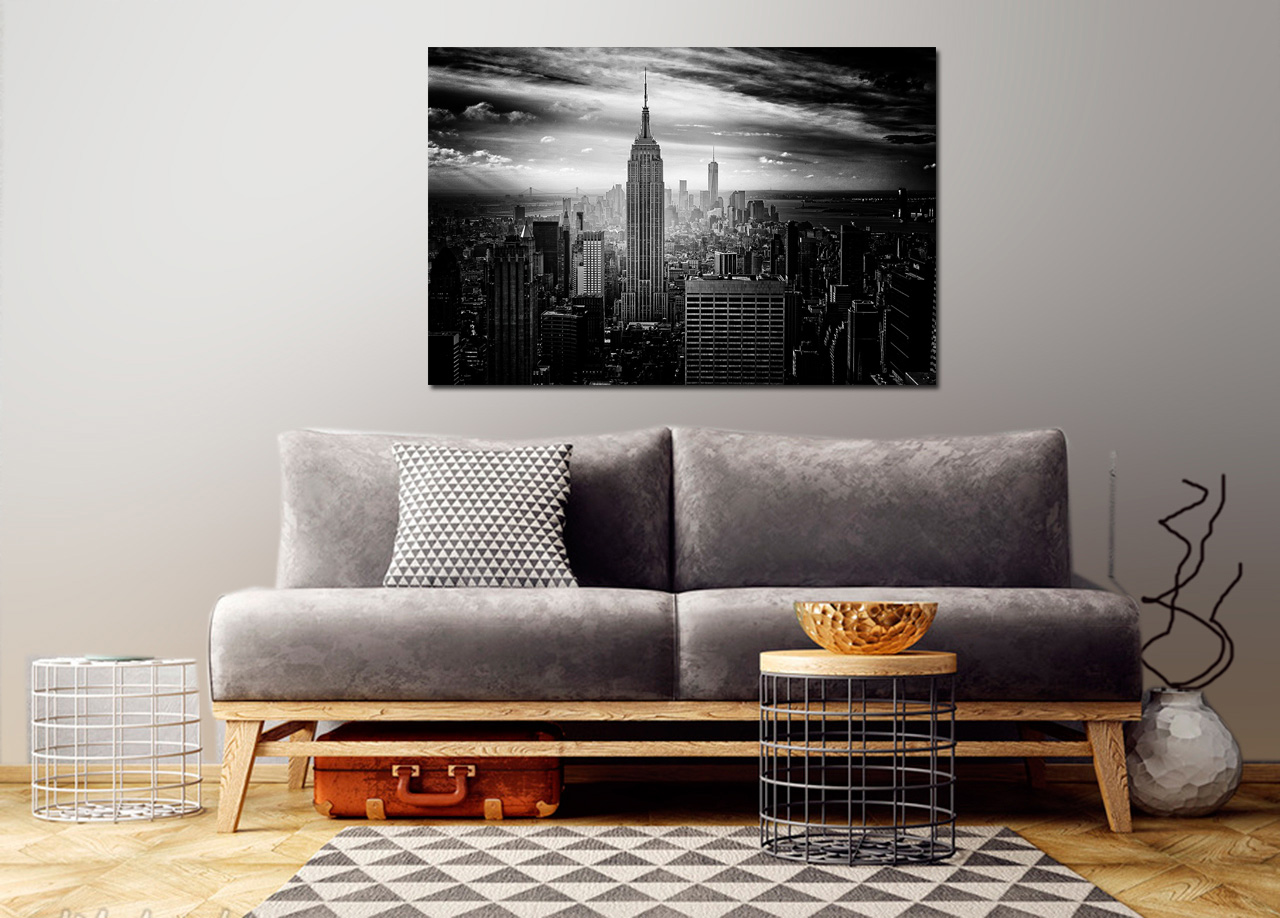 Pintura em preto e branco de Nova York