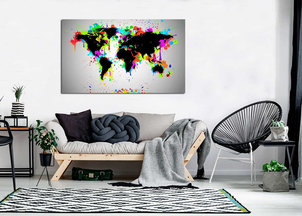 Pintura de mapa mundial para jovens