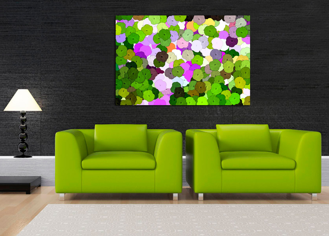 Pintura de flores em mosaico