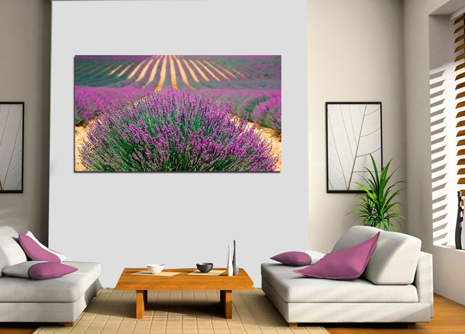 Pintura de paisagem lavanda