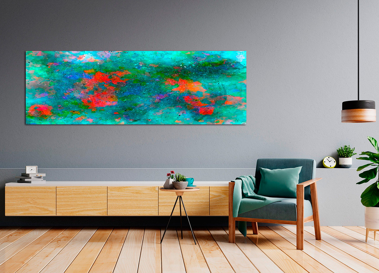 Pintura abstrata verde