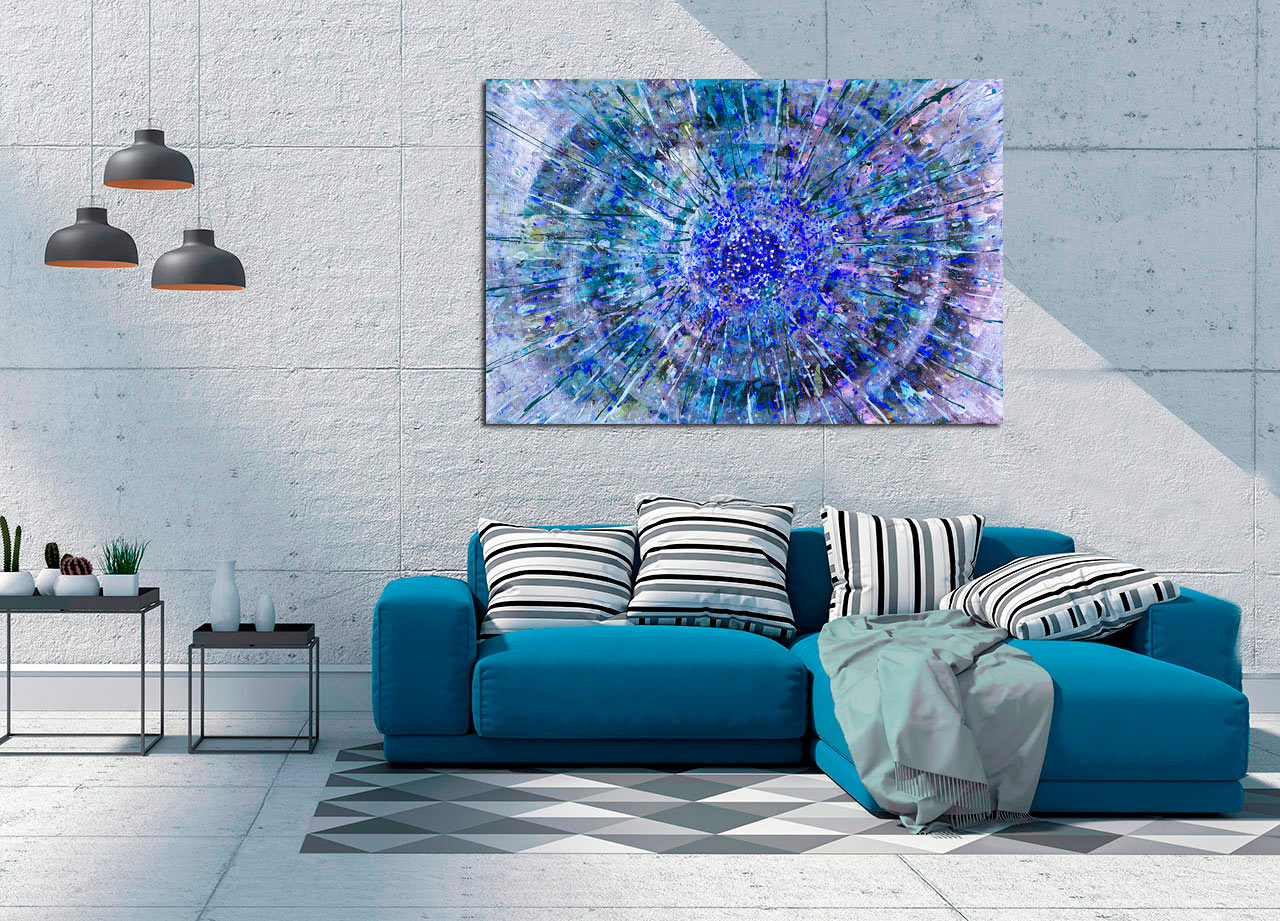Pintura em flash abstrato azul