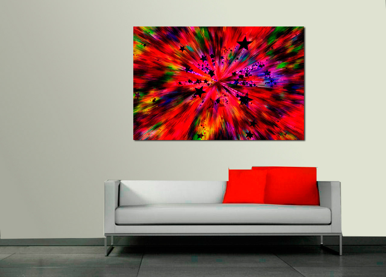 Pintura abstrata de explosão de estrelas
