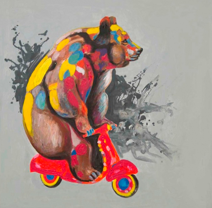 Quadro Urso de Motorizada 