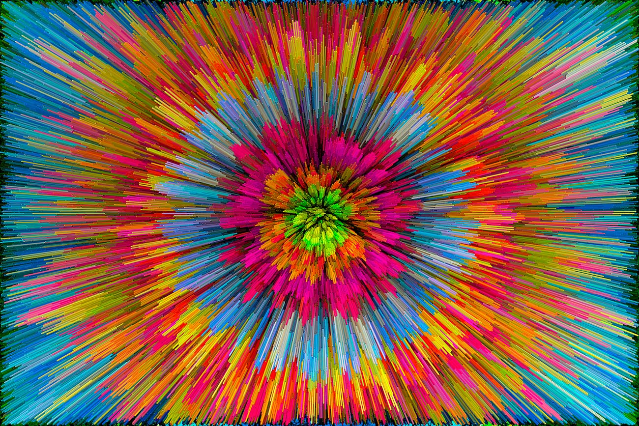 Pintura de explosão de cor abstrata