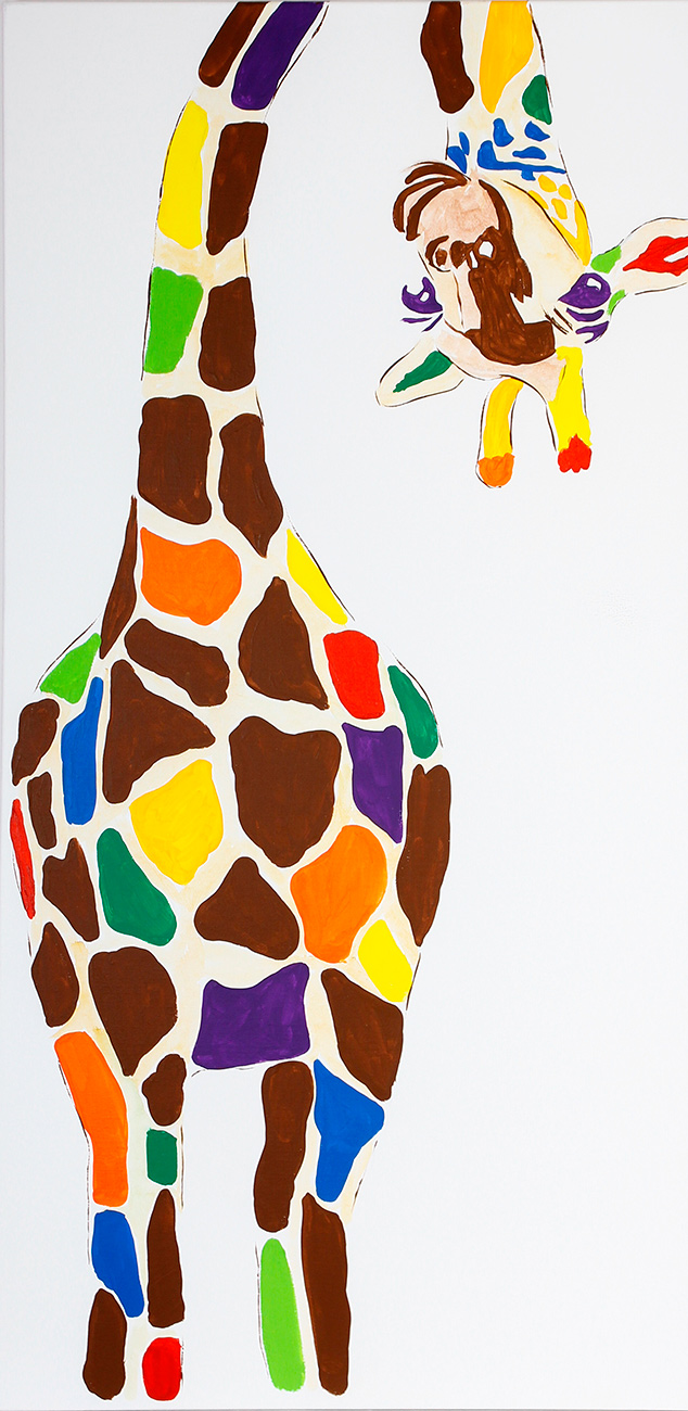 Quadro de girafa engraçada