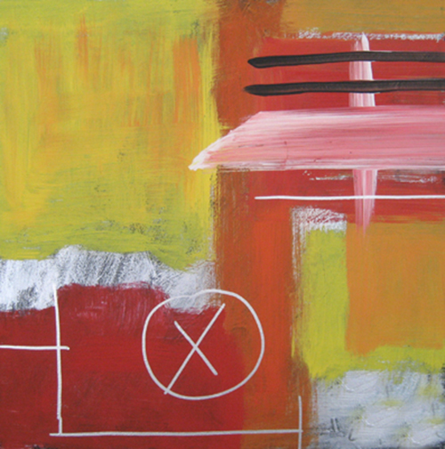 Pintura abstrata em vermelho