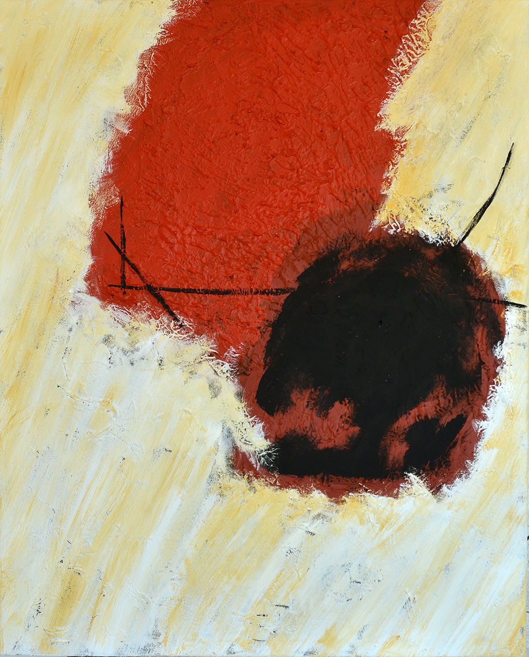 Pintura abstrata em vermelho