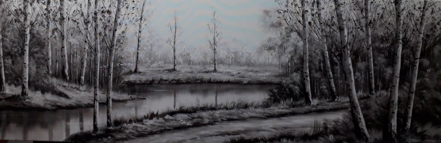 Pintura de paisagem cinza