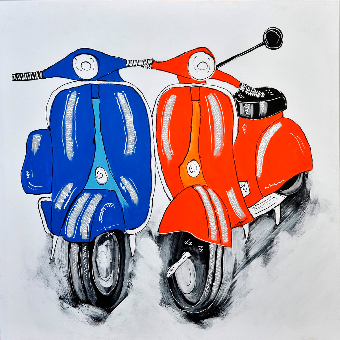Pintura de casal de motocicleta