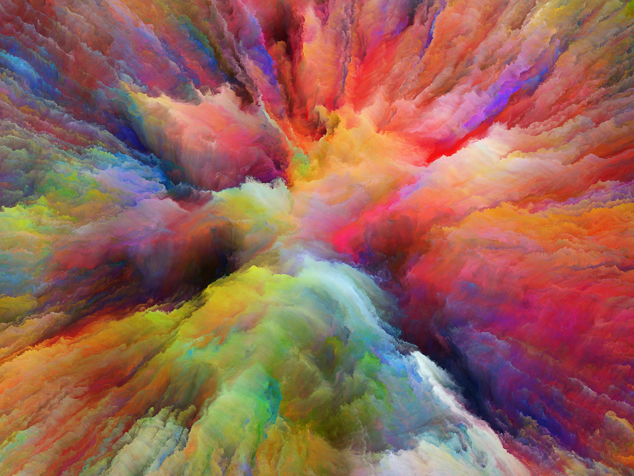 Pintura de explosões de cores