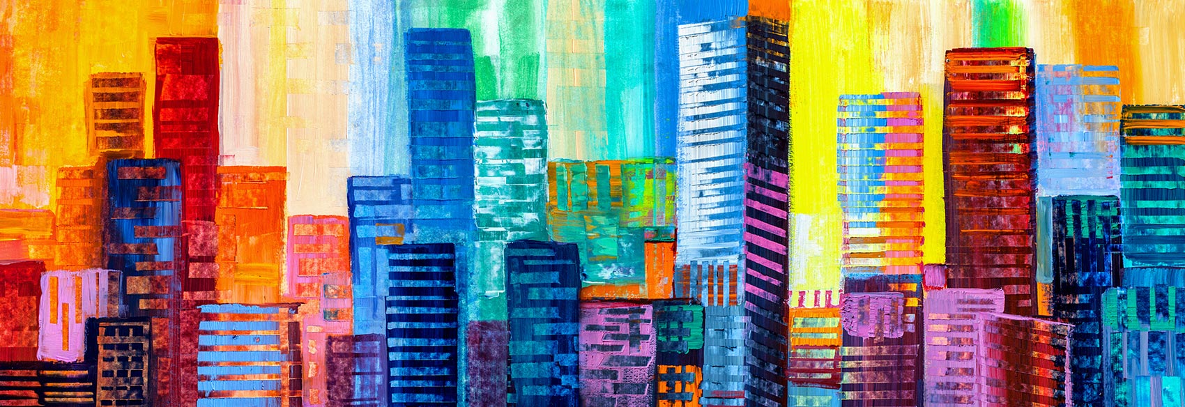 Pintando edifícios coloridos